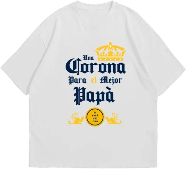 Polo Personalizado Papá: Diseño Cerveza 'Corona para el Mejor Papá