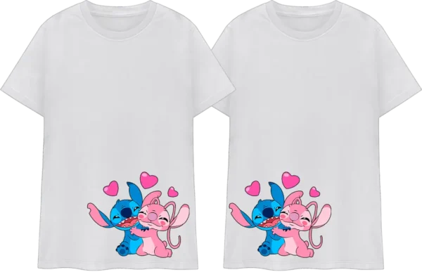POLO CLÁSICO STITCH Y ANGEL JUNTOS - 100% ALGODÓN 20/1 - Imagen 3