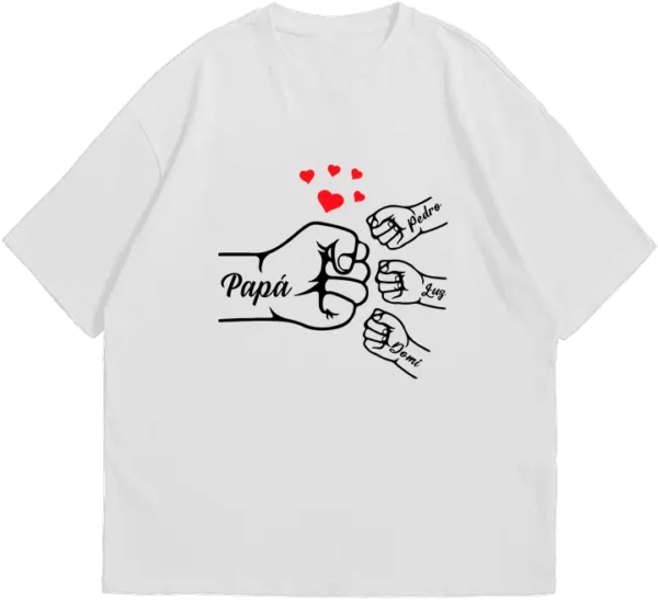POLO PERSONALIZADO PAPÁ: DISEÑO PUÑOS - 100% ALGODÓN 20/1