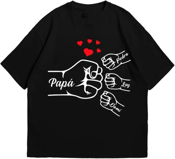 POLO PERSONALIZADO PAPÁ: DISEÑO PUÑOS - 100% ALGODÓN 20/1